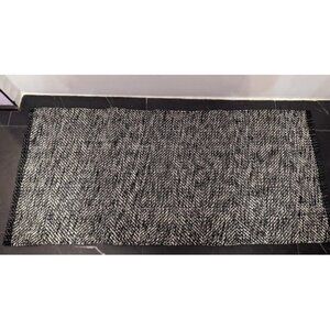 New Washable Bathroom Rug, 2'x3' Black Woven Entryway Rug Front Door Mat